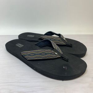 Teva Sandals Mens 12 Mush II Casual Slip On Thong Flip Flops Brown Black